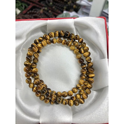 Vòng đeo tay, lắc tay phong thủy quấn 3 vòng đá mắt hổ