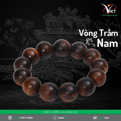 Vòng Trầm Nam Thiên Nhiên - Trầm Chìm - Kiểu Tròn