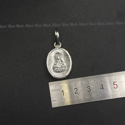 Hộp Đựng Bùa Mặt Dây Chuyền Nam Nữ Bạc Ta Hình Phật Chính Hãng BẠC HIỂU MINH MDN486