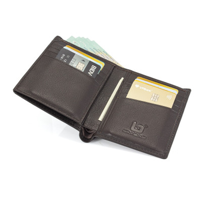 Ví Da Nam, Bóp Da Nam Kim Bảo H51 Da Bò Màu Đen, Nâu, Bò