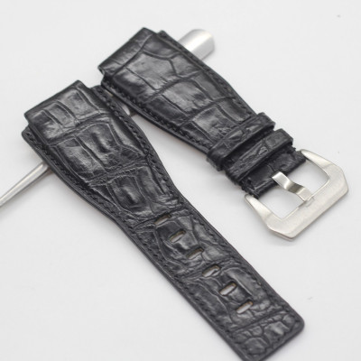 DÂY DA CÁ SẤU THẬT ĐƯỢC HOÀN THIỆN THỦ CÔNG HÀNG CHÍNH HÃNG SONGHAN LEATHER, DÂY ĐỒNG HỒ DA CAO CẤP PHONG CÁCH THỜI TRANG, PHÙ HỢP VỚI DÒNG ĐỒNG HỒ BELL & ROSS SIZE 24mm/24mm, SẢN PHẨM GẮN KÈM KHÓA  BH 6 THÁNG BRCD-00