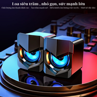 Bộ 2 Loa Mini Dorron V116, Âm Thanh Nổi, Bass Trầm - Phiên Bản Nâng Cấp - Hàng Chính Hãng