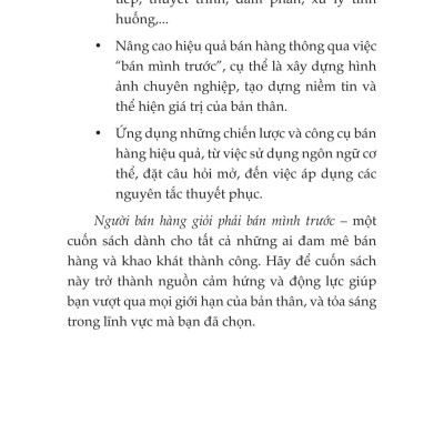 Sách - Người Bán Hàng Giỏi Phải "Bán Mình" Trước - Nguyên Tắc Quan Trọng Để Trở Thành Người Bán Hàng Xuất Sắc