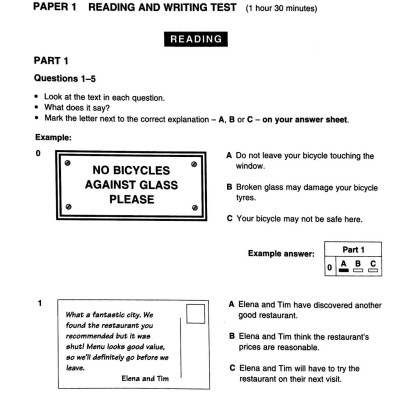 Cambridge Preliminary English Test 3 Student
