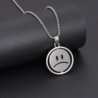 Dây chuyền nam nữ trở mặt vui buồn trangsucpt thời trang rẻ đẹp dây chuyền mặt cười PTDCNA195