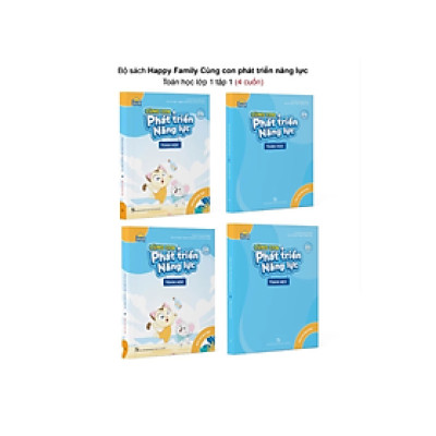 Sách - Combo 4 cuốn Happy family Cùng con phát triển năng lực Toán lớp 1 tập 1 - Nhiều tác giả - NXB Đại học Quốc gia Hà Nội - WinBooks