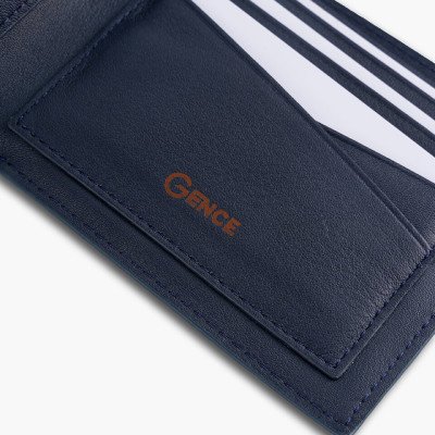 Ví nam Gence dáng ngang da bò Epsom màu xanh C12