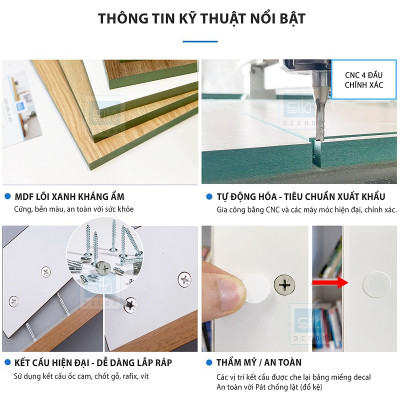 Giường Gỗ Đa Năng Kết Hợp Tủ Đựng Đồ 4 Ngăn Kéo SIB Decor GN20