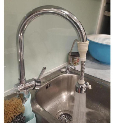 Đầu vòi rửa bát tăng áp chống bắn nước, có 2 chế độ nước xoay 360 độ