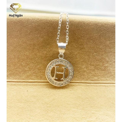 Dây chuyền bac Ý 925 Huệ Ngân - H Heart Biểu tượng trái tim D1904