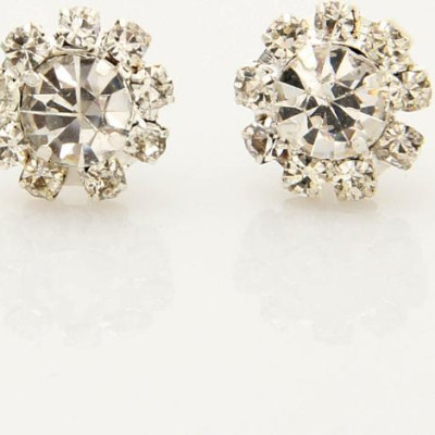 Bông tai hình tròn đính đá BT89