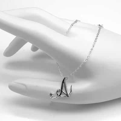 Dây Và Mặt Dây Chuyền Nữ Bạc Hiểu Minh CC001.A - Chữ A  - Bảo Hành Vĩnh Viễn ( Hàng Chính Hãng ) 