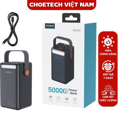 Pin sạc dự phòng Choetech B664 dung lượng siêu khủng 50000mAh công suất 65W (Hàng chính hãng)