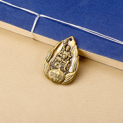 Dây chuyền mặt Phật Bất Động Minh Vương hoa sen bằng đồng - MV02