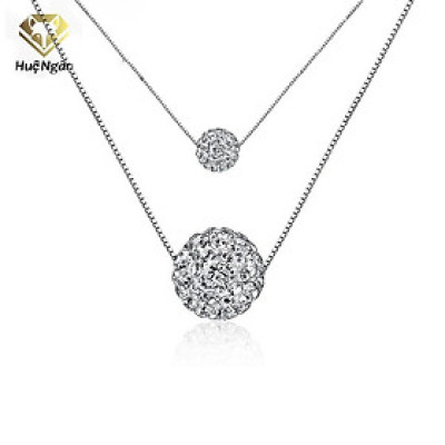 Dây chuyền bạc Ý 925 Huệ Ngân - Bồ công anh 2 tâng xinh xắn PP1205