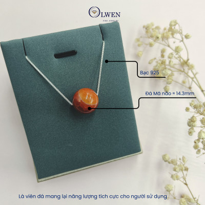 Dây Chuyền Bạc Nữ S925 Gắn Đá Mã Não BAC_NL11