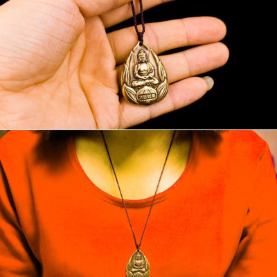 Dây chuyền mặt Phật Như Lai Đại Nhật hoa sen bằng đồng - MV02