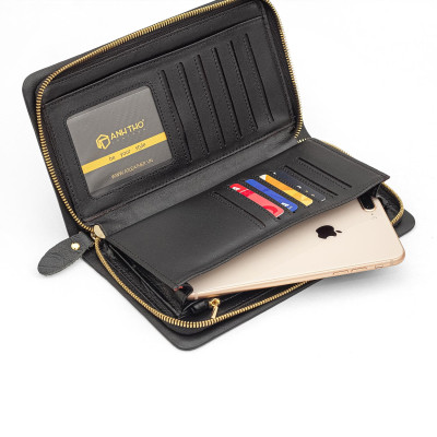 Ví cầm tay KURO- 1 dây kéo | Anh Tho leather