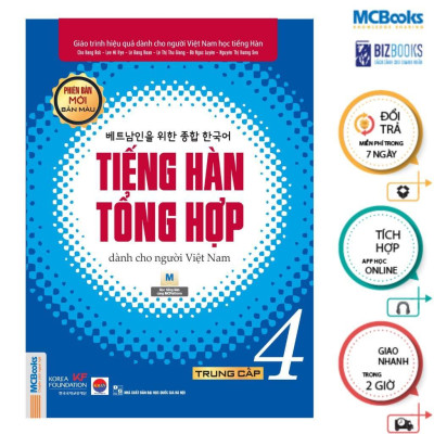 Sách - Tiếng Hàn Tổng Hợp Dành Cho Người Việt Nam Trung Cấp 4 - Sách Bài Học + Bài Tập - Bản Màu - MCBooks