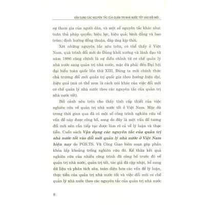 Sách - Vận Dụng Các Nguyên Tắc Của Quản Trị Nhà Nước Tốt Vào Đổi Mới Quản Lý Nhà Nước Ở Việt Nam Hiện Nay - NXB Chính Trị Quốc Gia