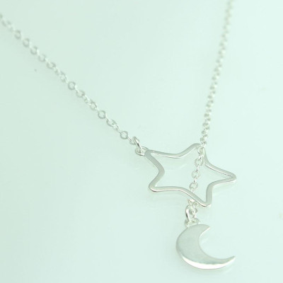 Dây Và Mặt Dây Chuyền Bạc Hiểu Minh DMD174 trăng và sao