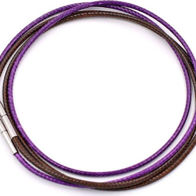 Combo 2 sợi dây vòng cổ cao su - nâu + tím DCSNI1