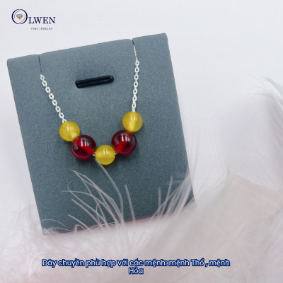 Dây Chuyền Bạc Nữ S925 Gắn Đá Mã Não BAC_NL07