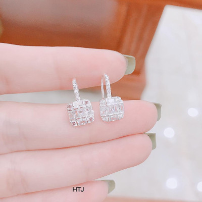 Bông tai bạc khuyên tròn chất liệu bạc s925 MS55b