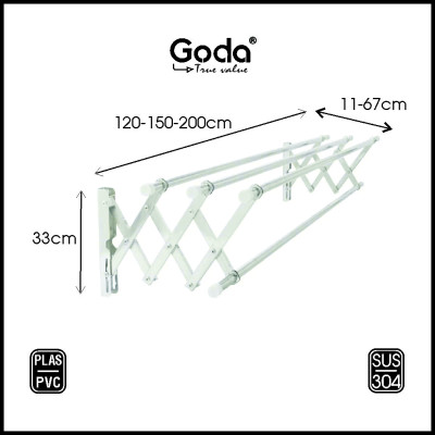 Giàn phơi xếp ống 19 inox 304 loại 1.2m loại mới (4 ống) GD-154