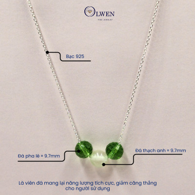 Dây Chuyền Bạc Nữ S925 Mix Đá Thạch Anh Và Pha Lê BAC_NL10