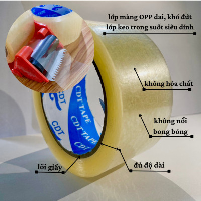 [Xả Kho ] cuộn băng keo trong 200 yard, băng keo dán thùng, băng keo trong, siêu dính, khỗ 4.8 cm