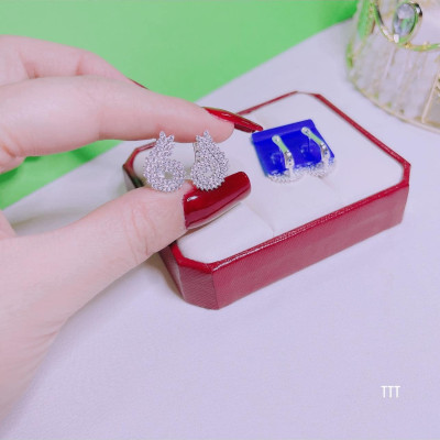 Bông tai bạc khoá bấm thời trang chất liệu bạc s925 MS0085