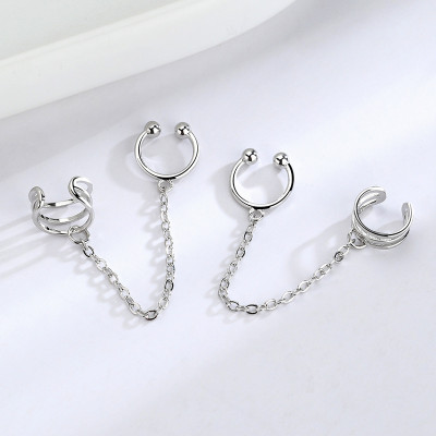 Bông tai xích mảnh kẹp sụn thần thái hack tuổi cực xịn