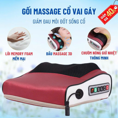 Gối Massajge Hồng Ngoại Cổ Vai Gáy 20 Bi Cao Cấp Loại Xịn – Thư Giãn, Giảm Đau Mỏi Toàn Thâjn, , ĐÈN TRANG TRÍ