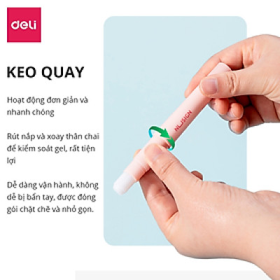 Hồ keo khô dạng bút Deli - Hồng/Xanh dương - 1 chiếc - NS138 