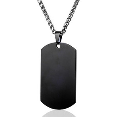 Mặt dây chuyền thẻ bài MDC328 (3x5 cm) - Màu Đen