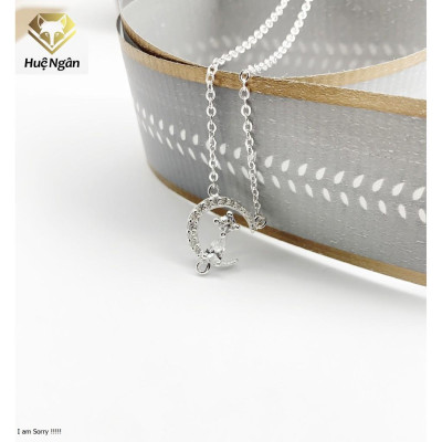 Dây chuyền bạc Ý 925 Huệ Ngân - MẶT TRĂNG và MÈO PP1710