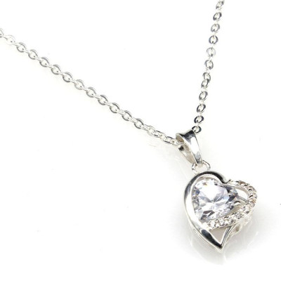 Dây Và Mặt Dây Chuyền Bạc Hiểu Minh DMD312 trái tim bạc ta