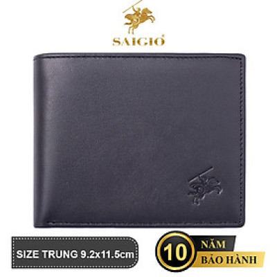 Ví Nam Cao Cấp, Da Bò NAPA Láng Mịn, Mỏng Nhẹ, Size Trung, Kiểu Cổ Điển Tinh Tế - Sang Trọng, Dáng Ngang - Gập 2, Nhiều Ngăn Để Tiền Và Giấy Tờ Tiện Dụng - Hàng Chính Hãng SAIGIO