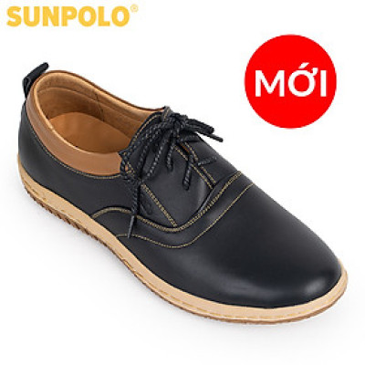 Giày nam Da bò Buộc dây SUNPOLO SPH424 (Xanh navy, Nâu)