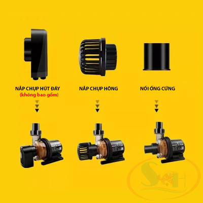 Bơm điện tử Marine DC 650, 1000, 1500, 2000, 2500, 4000, 6000, 9000, 12000, 15000 pump 24V chống giật điều chỉnh cấp độ bơm bể cá tép thủy sinh