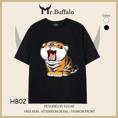 Áo đôi, cặp tay lỡ unisex Hổ Béo Dễ Thương Mr.Buffalo HB01HB02