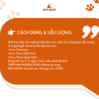 Combo Flor-Tilmo-Chy (30ml) - Dung Dịch Hỗ Trợ Hen Khẹc Cho Gà Đá_Fivevet