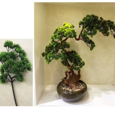 Cành tùng giả - dài 38cm - tán rộng 18cm - Cây giả, hoa lụa Decor trang trí nhà cửa