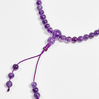 Vòng chuỗi hạt đeo tay 108 viên đá thạch anh tím 6mm mệnh hỏa , thổ - Ngọc Quý Gemstones