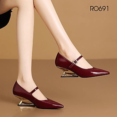 Giày nữ đế xuồng, mũi nhọn, quai ngang ROSATA RO691 - 4p - Đỏ - BKSTORE