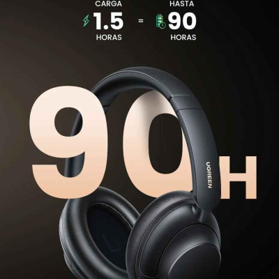 Ugreen UG15809HP202TK HiRes DNN HiTune Max5 Hybrid Active Noise Cancelling tai nghe chụp OnEar bluetooth chống ồn màu trắng 43dB ANC pin 90h tặng cáp sạc type c và cáp 3.5mm - HÀNG CHÍNH HÃNG