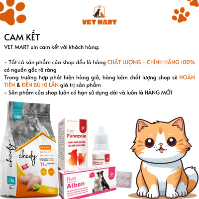 Viên Tẩy Các Loại Sán, Giun Cho Thú Cưng  Five Alben For Pet Hương dâu 100mg Hộp 3 vỉ x 10 viên - Fivevet