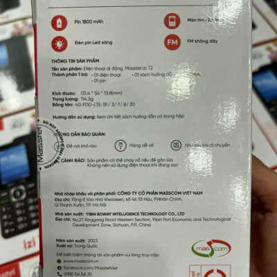 Điện thoại Masstel izi T2 4G(LTE), Màn hình 2.4 inch, Đèn pin siêu sáng, Loa to - Hàng chính hãng