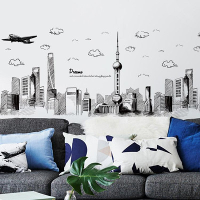 Decal dán tường kết hợp Bầu trời đêm Dubai XH5206+xc9001+xc9002 [ Size Lớn ] 